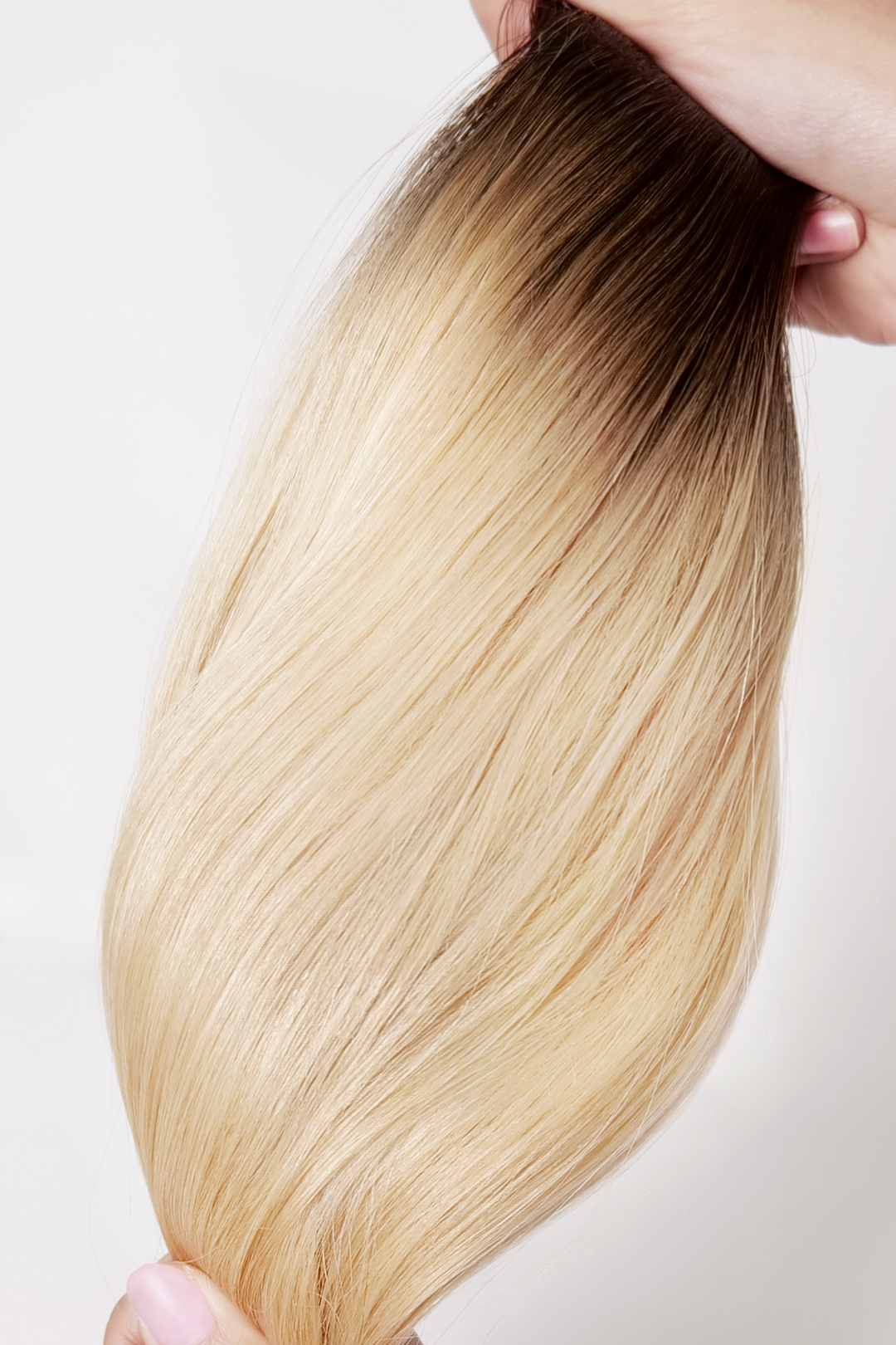 Extensionology Dark Brown rooted Blonde: (2|613): Luxury seamless tape-in extensions (Tailored) and Matte regular tape in(Bare)