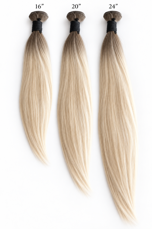 Canvas Tailored Weft hair extensions in 16, 20 and 24 inch lengths
